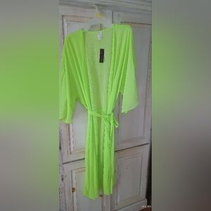 No Boundaries Lime Green Sheer Cover-Up